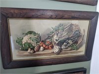 Antique Framed Game Bird and Fruit inAntique Frame