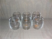 6 Candle Holders; Clear Glass