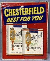 Tin Chesterfield Cigarettes Advertising Sign