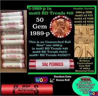 THIS AUCTION ONLY! BU Shotgun Lincoln 1c roll, 198