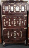 Antique Chinese 3 Section Chest With Mother Of