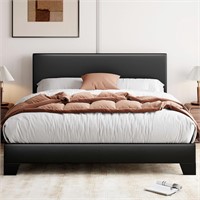 Full Bed  Adjustable Headboard  Faux Leather