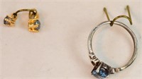 2 Sapphire Pendants 14kt & Blue Topaz 925 Ring