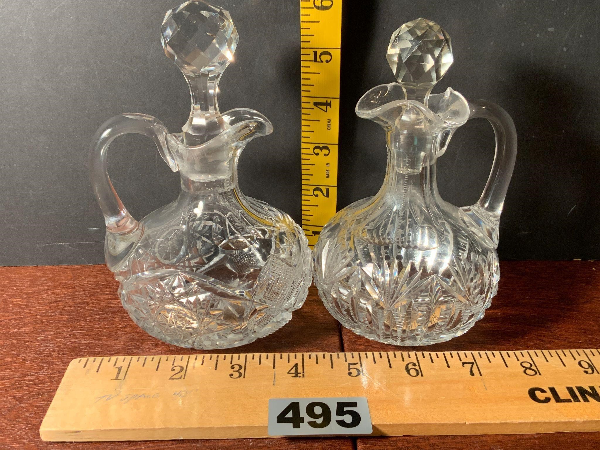 2 Eapg Brilliant Cut Glass Cruets