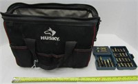 Husky Tool Bag & Makita Drill Bit Set