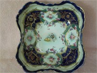 Victorian flow blue porcelain fancy bowl
