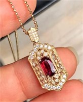 1.5ct Pigeon Blood Red Ruby 18Kt Gold Pendant