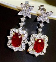 2.45ct Mozambique Ruby 18Kt Gold Earrings