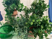 Silk Greenery with Terra Cotta Planters