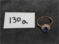 .925 silver blue sapphire ring
