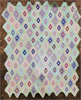 Diamond Grandmother's Garden Quilt Hand Made Hand