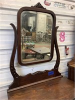 Antique dresser with mirror and wheels