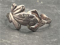 Sterling silver frog cuff 925