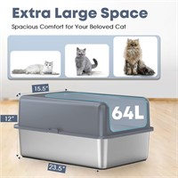 $110  Upgraded Stainless Steel Litter Box  Extra L