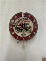 METAL RED RYDER CARBINE GLASS FRONT CLOCK