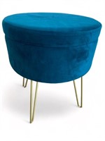 MCM Style Foot Stool Ottoman w Storage