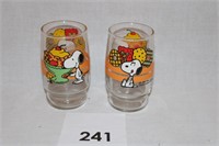 2 1958,1965 PEANUTS/SHULTZ DRINKING GLASSES