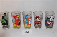 5 PEPSI CHARACTER GLASSES