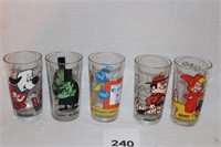 5 PEPSI CHARACTER GLASSES