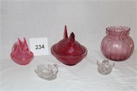 PINK DEPRESSION GLASS LOT