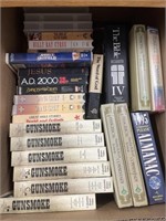 Box of Gunsmoke VHS Tapes & Other VHS Tapes