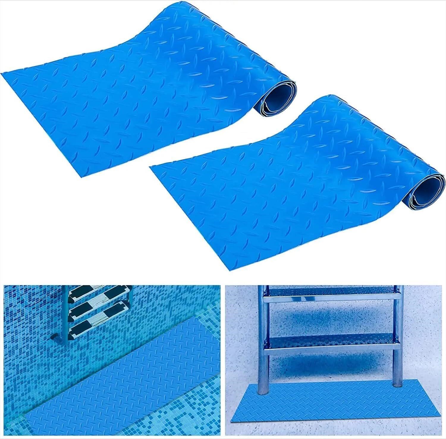 2 Rolls Pool Ladder Mats 36x24 Cuttable-Blue