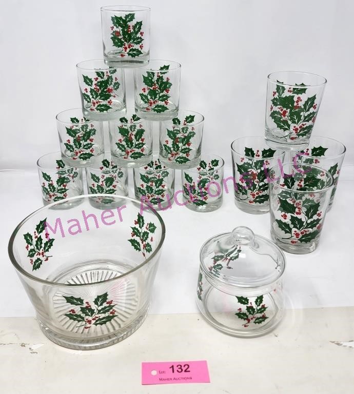 Indiana Glass Holly & Berries