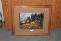 Framed Elk Artwork 31"x 25"