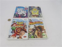 4 jeux Nintendo Wii dont Madagascar Kartz