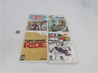 4 jeux Nintendo Wii dont Tony Hawk