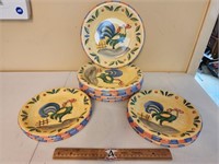11 Small Rooster Plates