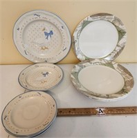 Mother Hen Plates & 6 Earth Design Plates