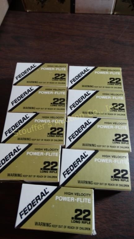 450 Federal High Velocity .22 long rifle 9 boxes