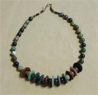 Natural Stone Disc Necklace.
