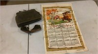 Antique Purse, Baby Shoes & 1918 Calendar