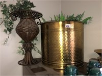 Metal Decorator Vase & Brass Planter