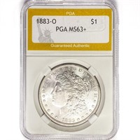 1883-O Morgan Silver Dollar PGA MS63+