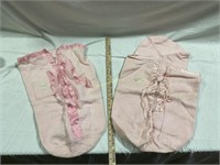 Vintage pink baby buntings.  Some staining and