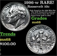 1996-w Roosevelt Dime RARE! 10c Grades GEM+++ Unc