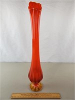 Smith Amberina Glass Swung Vase 21 & 5/8" H