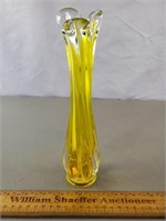 Tilso Yellow Glass Swung Vase 9 & 3/8" H