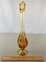 Viking Amber Glass Swung Vase 15 & 1/2" H