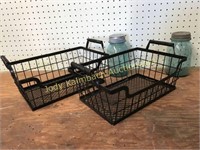 Pair of wire utility baskets