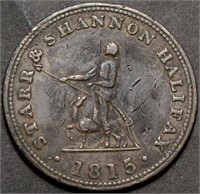 Canada NS-11A1 Starr and Shannon 1815 Half Penny T