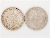 2 Morgan silver dollars: 1879, 1879 O