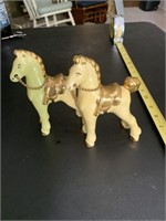 5 inch Vintage Yellow Ceramic Horse Figurines