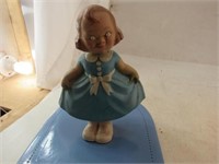 Bobblehead Dancing Vintage Doll in Blue Dress