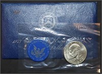 1973 Silver Ike Dollar Gem BU Blue Envelope