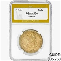 1830 Capped Bust Half Dollar PGA MS66 Small O