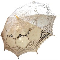 Handmade Ivory Lace Parasol Umbrella Wedding